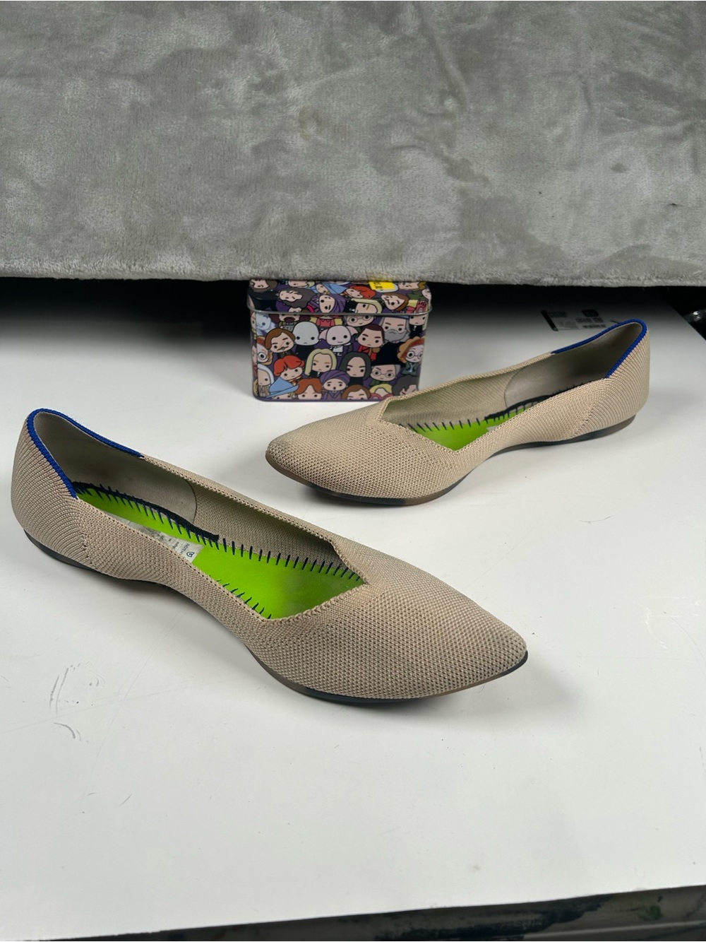 Rothy’s Neutral Knit Pointed-Toe Women’s Flats - Beige - Picture 5 of 11